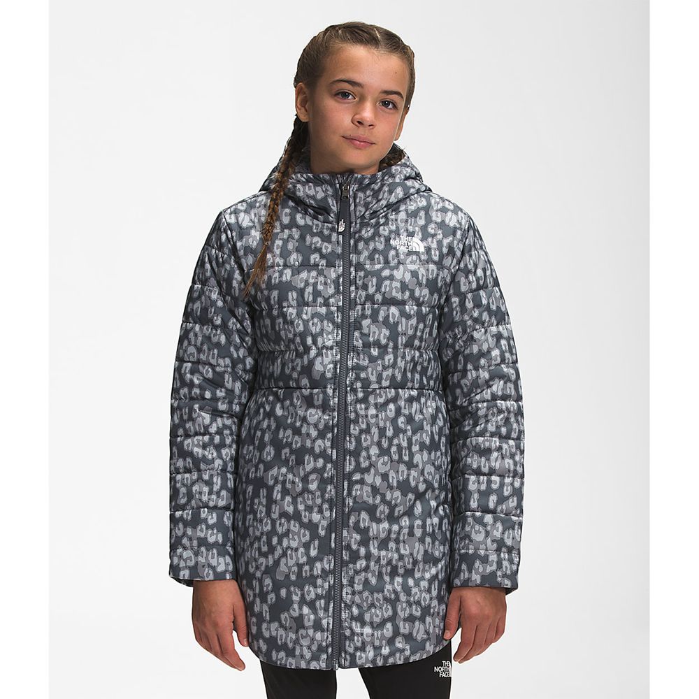 The North Face Parka Girls Australia - The North Face Printed Reversible Mossbud Swirl Grey Leopard